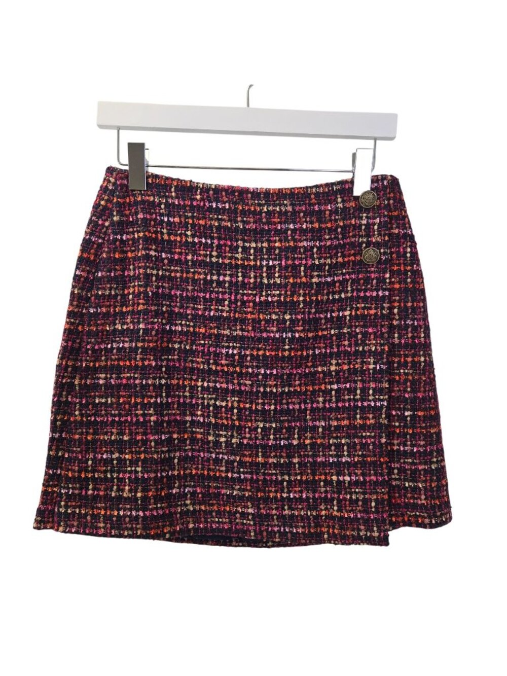 Loft Tweed Faux Wrap Mini Skirt Size 2